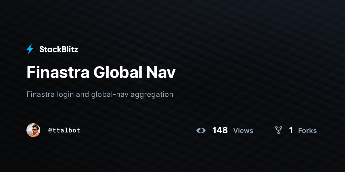 Finastra Global Nav - StackBlitz