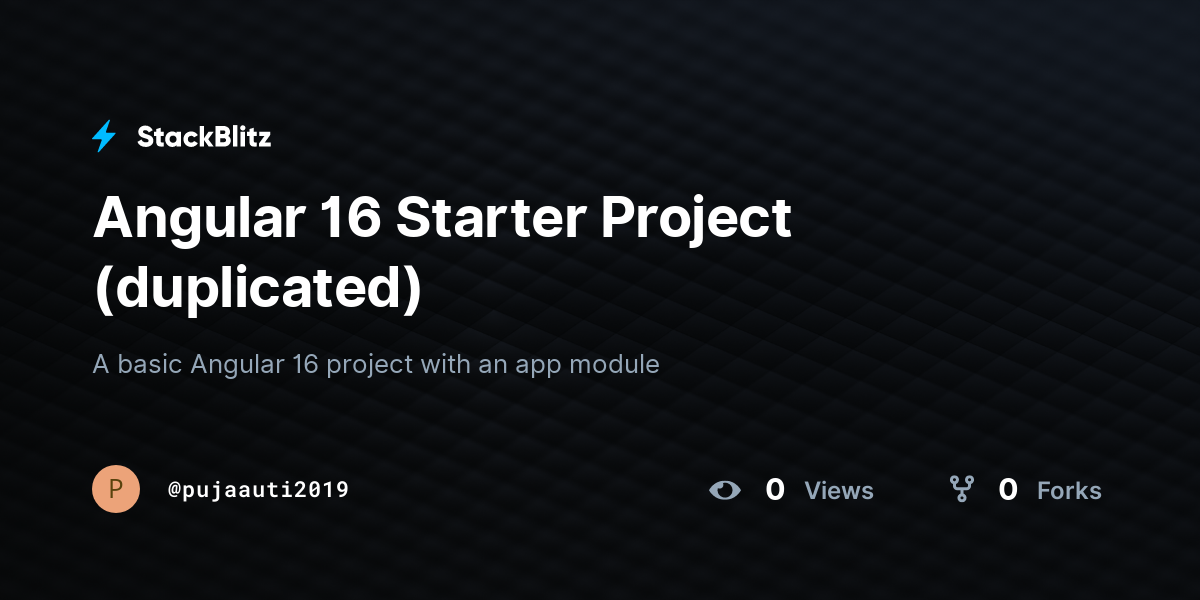 Angular 16 Starter Project (duplicated) - StackBlitz