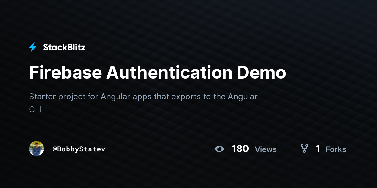 Firebase Authentication Demo - StackBlitz
