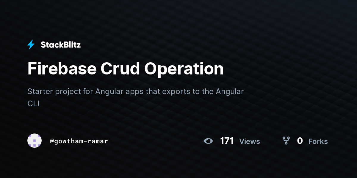 Firebase Crud Operation - StackBlitz