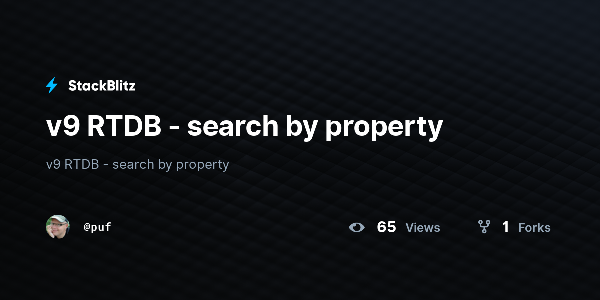 v9 RTDB - search by property - StackBlitz