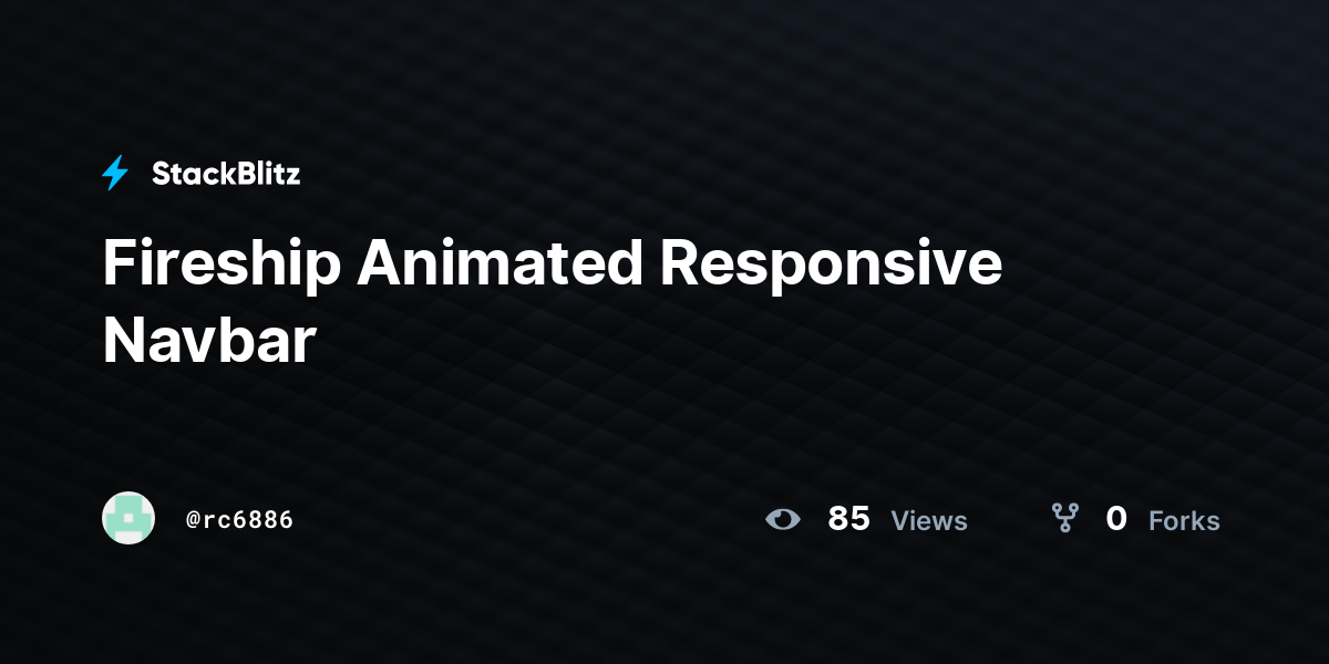 Fireship Animated Responsive Navbar - StackBlitz