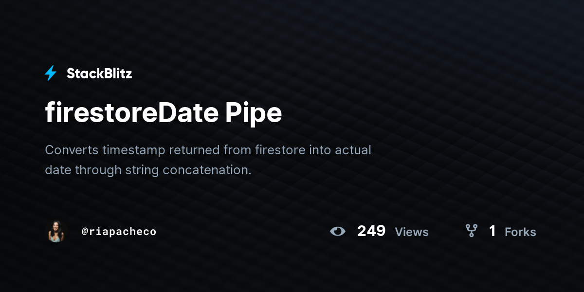 firestoreDate Pipe - StackBlitz