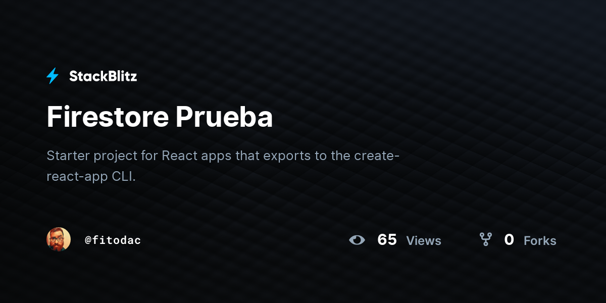 Firestore Prueba - StackBlitz