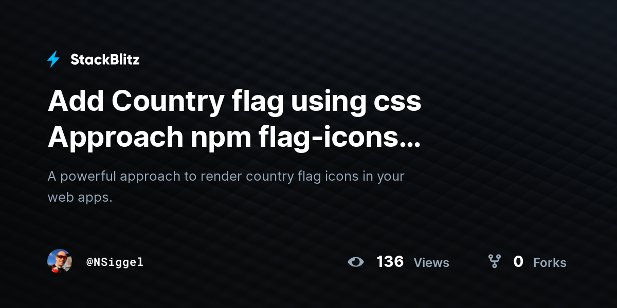 Add Country flag using css Approach npm flag-icons example (forked ...