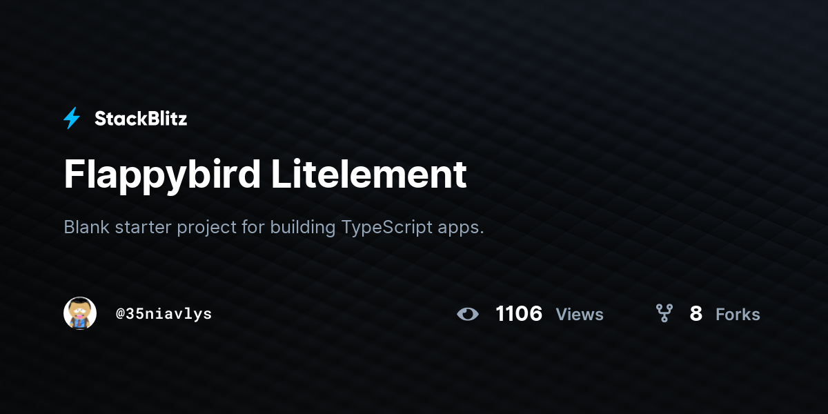 Flappybird Litelement - StackBlitz