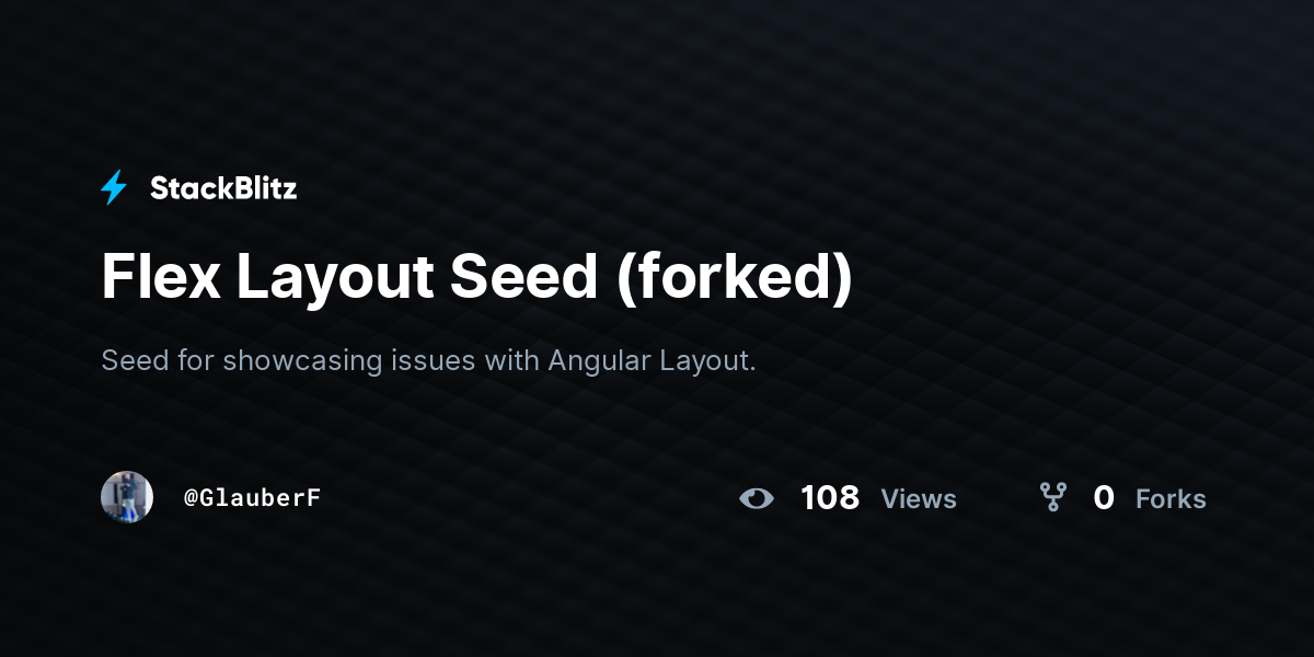 Flex Layout Seed (forked) - StackBlitz