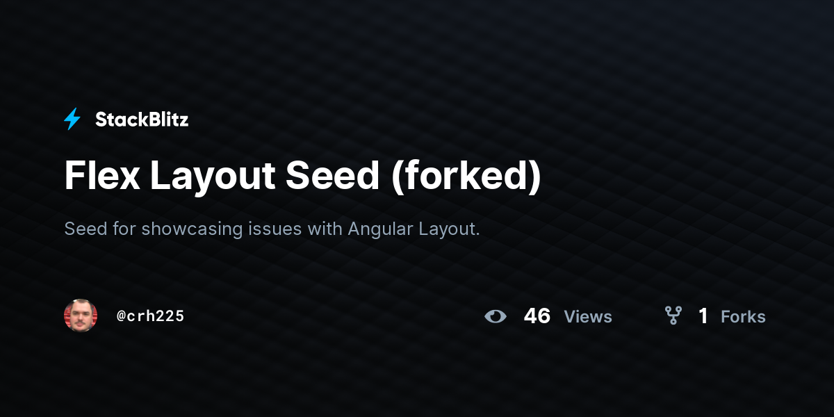 Flex Layout Seed (forked) - StackBlitz