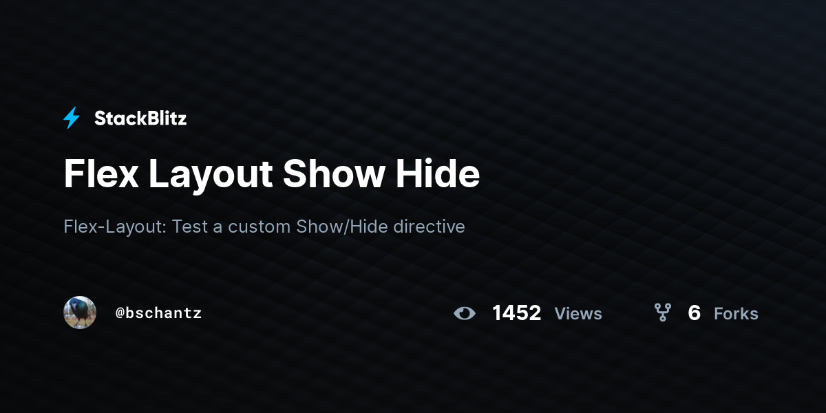 Flex Layout Show Hide - StackBlitz