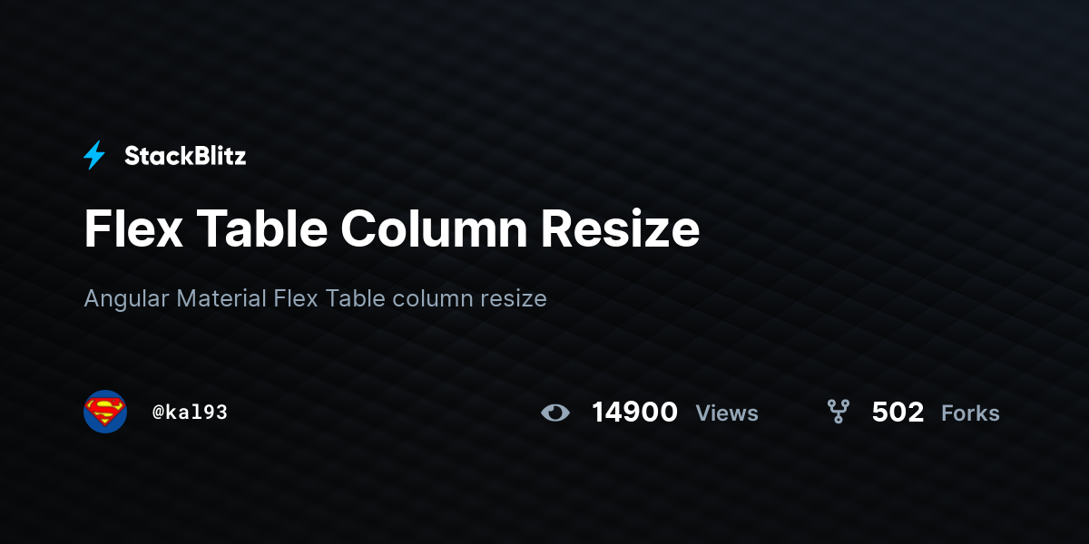 Flex Table Column Resize - StackBlitz