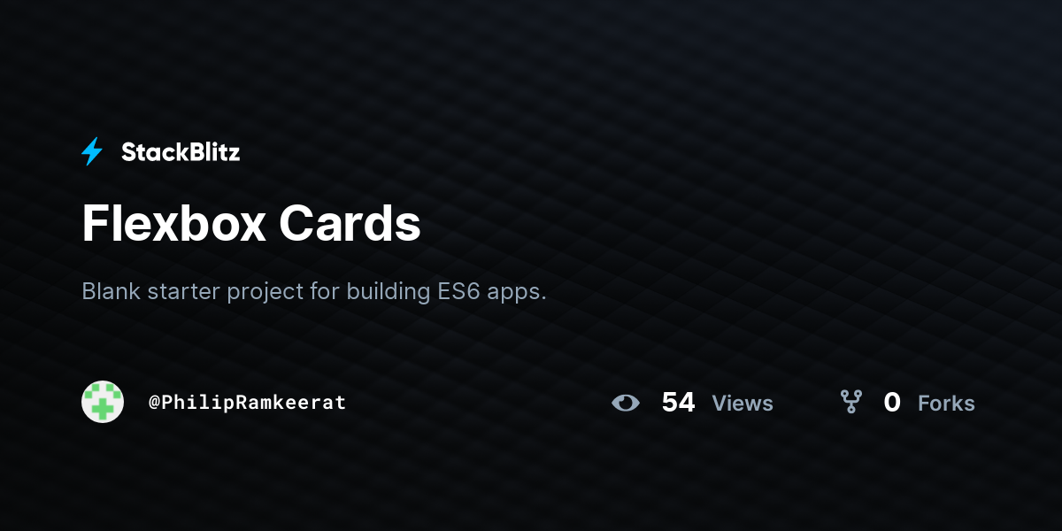 Flexbox Cards - StackBlitz