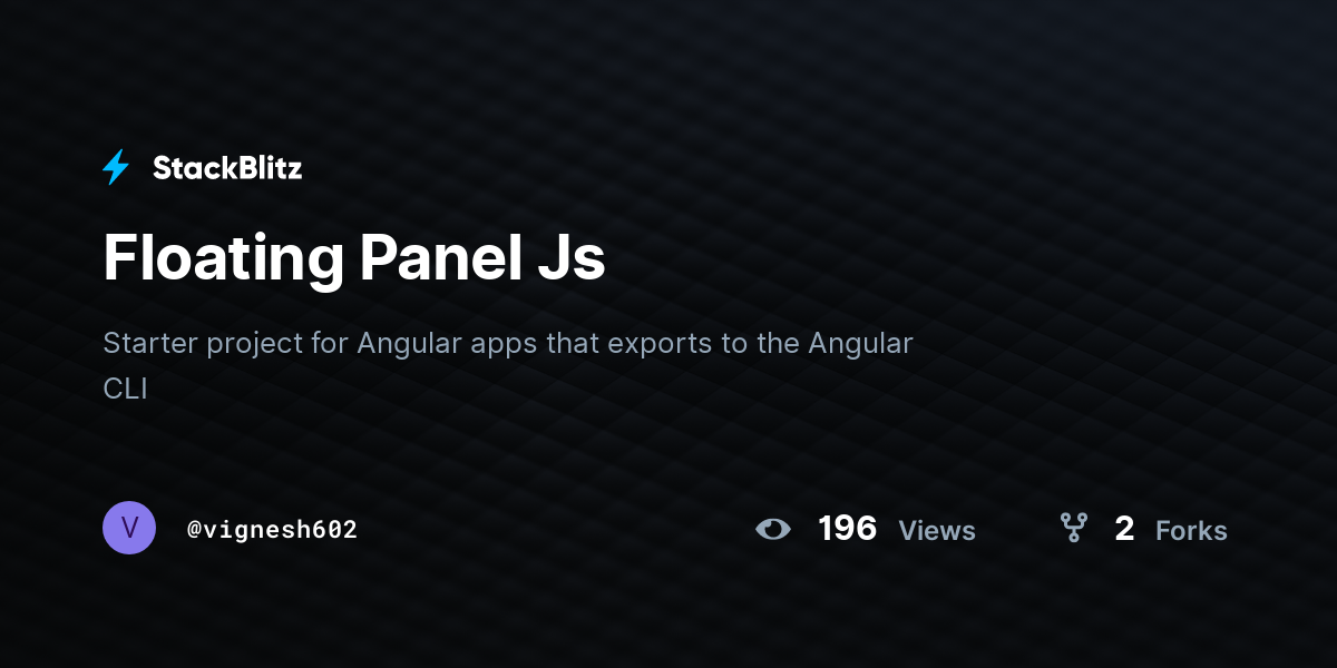 Floating Panel Js - StackBlitz