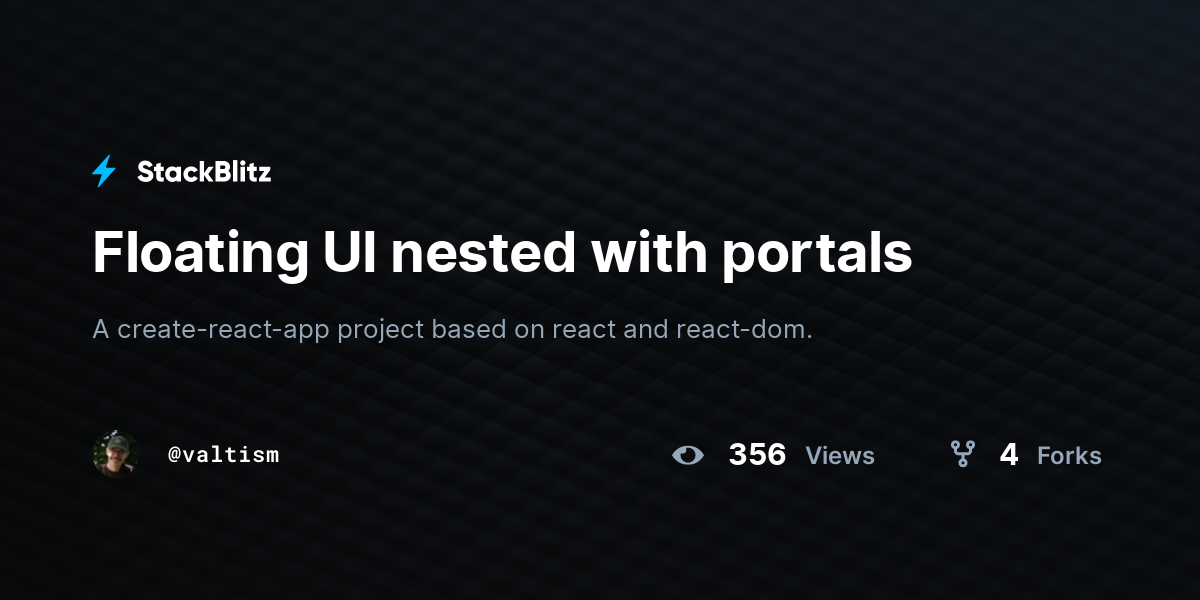 Floating UI nested with portals - StackBlitz