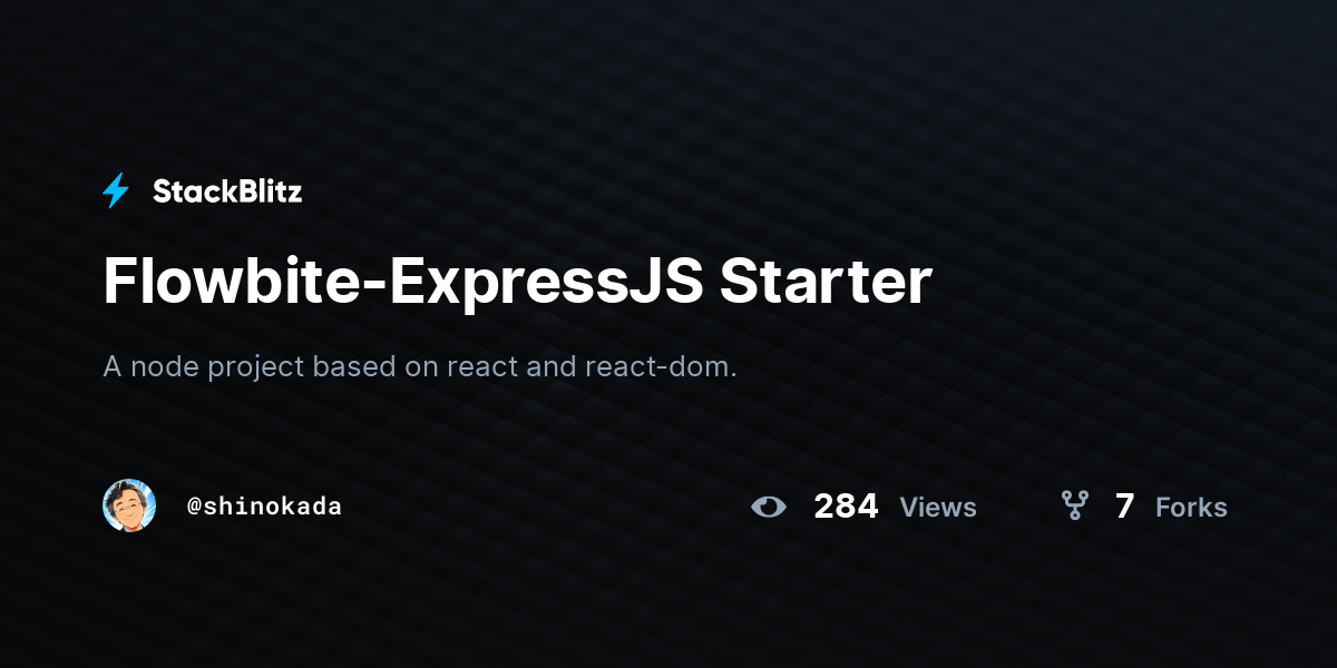 Flowbite-ExpressJS Starter - StackBlitz