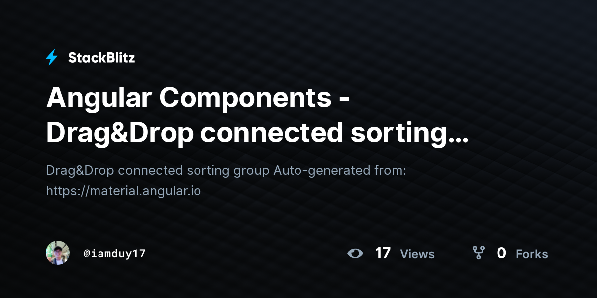 Angular Components - Drag&Drop connected sorting group (forked ...
