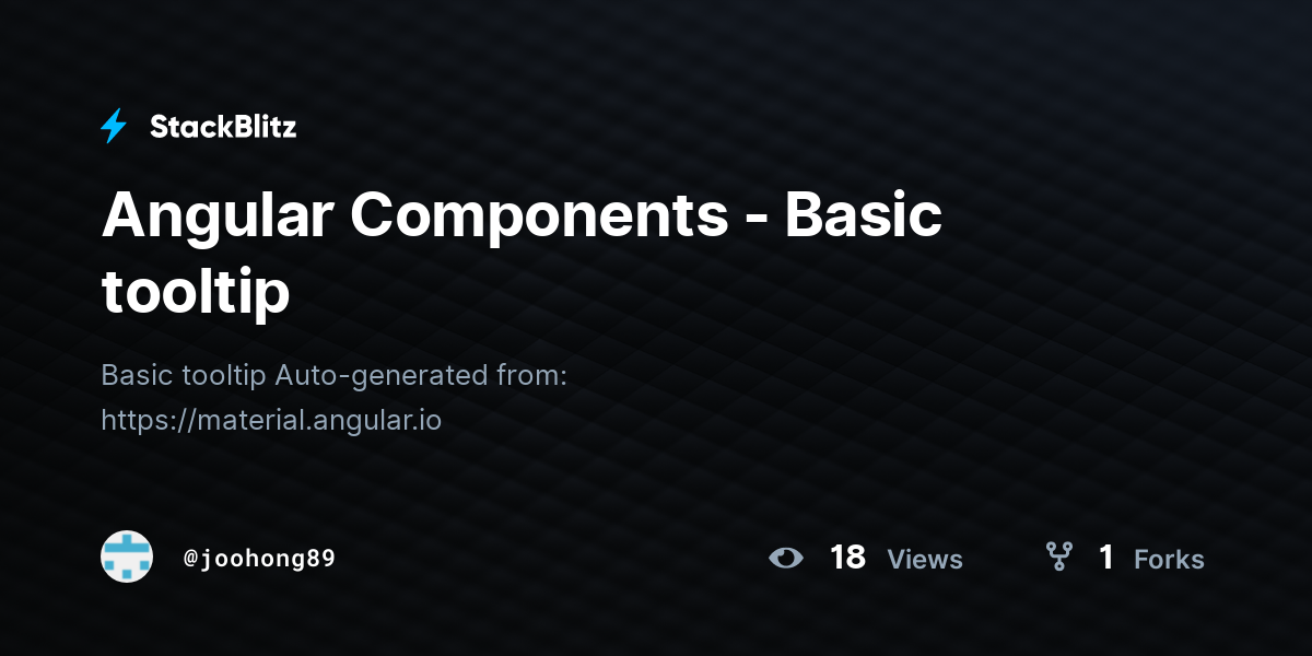 Angular Components - Basic tooltip - StackBlitz