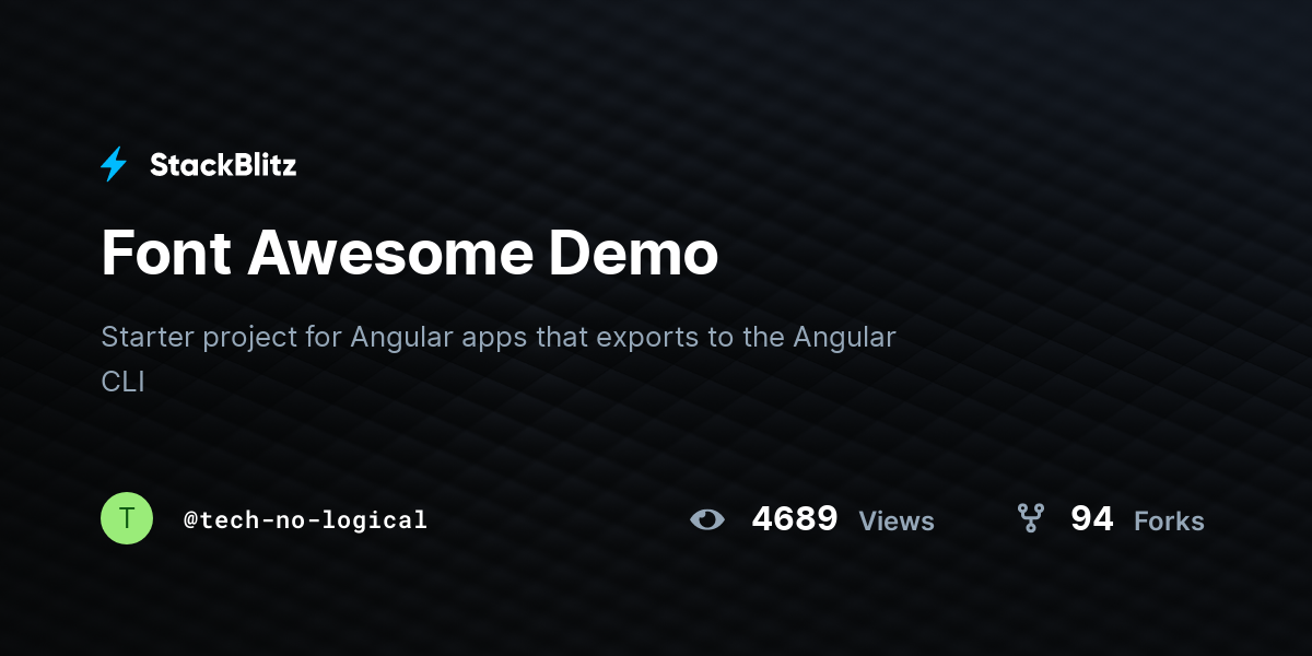 Font Awesome Demo - StackBlitz