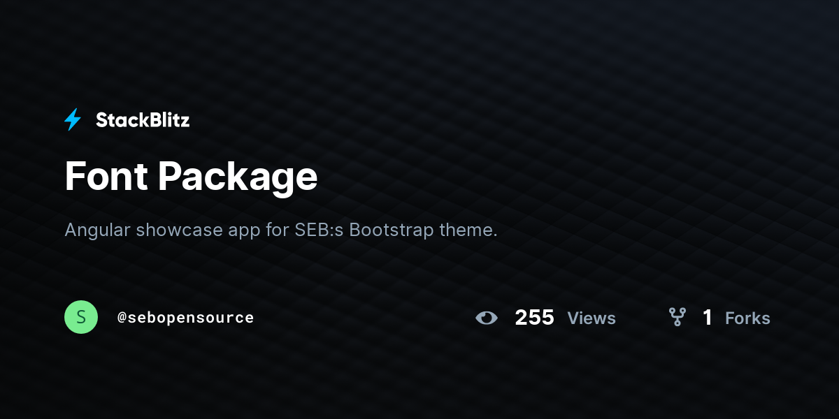 Font Package - StackBlitz