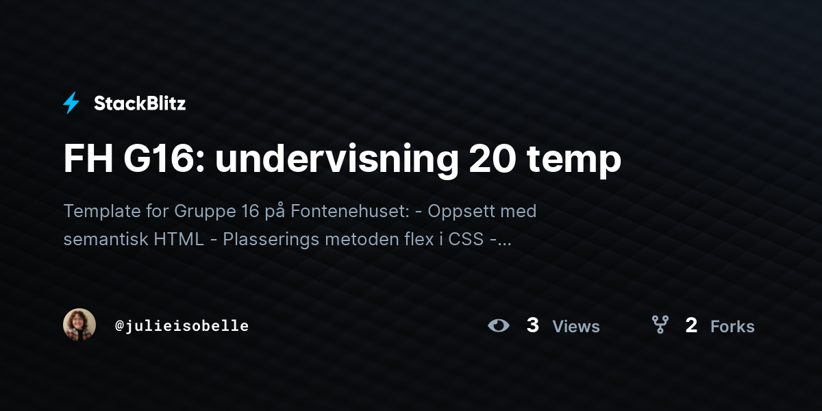 FH G16: undervisning 20 temp - StackBlitz
