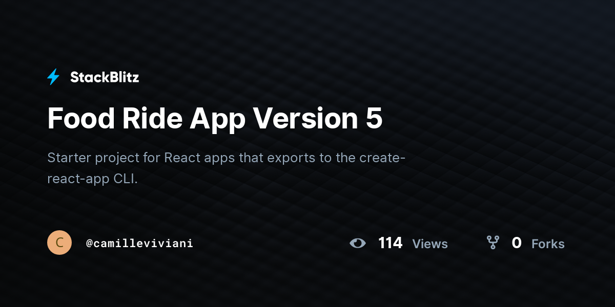 Food Ride App Version 5 - StackBlitz