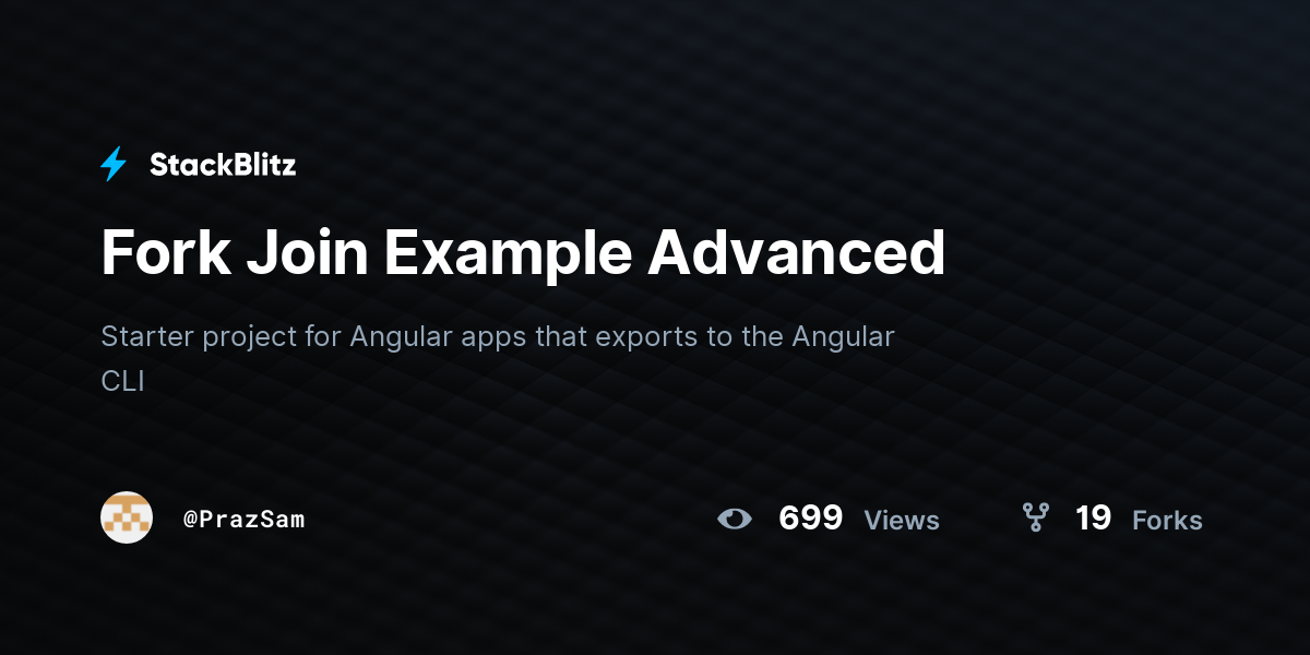 Fork Join Example Advanced StackBlitz