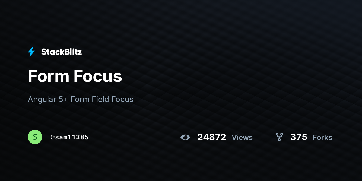 Form Focus - StackBlitz