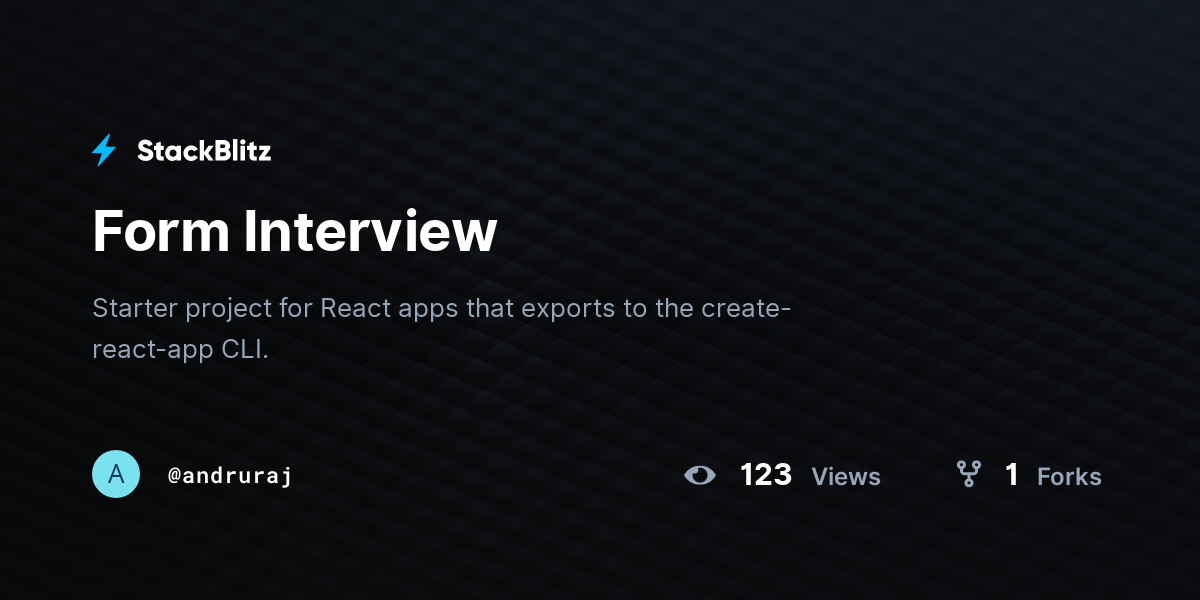 Form Interview - StackBlitz