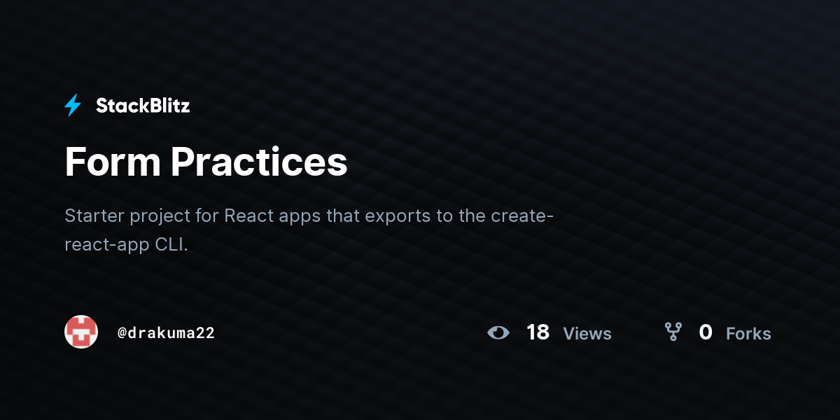 Form Practices - StackBlitz