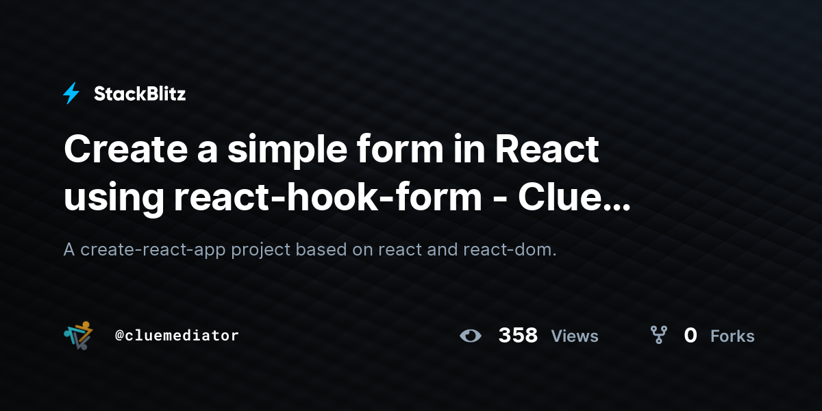 Create a simple form in React using react-hook-form - Clue Mediator ...