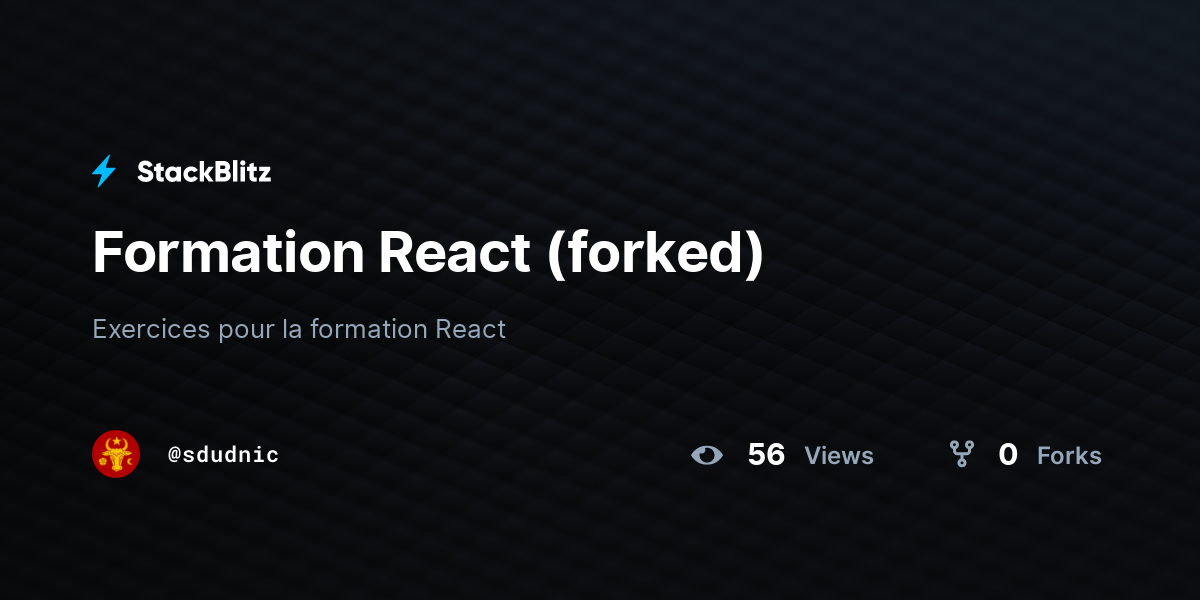 Formation React (forked) - StackBlitz