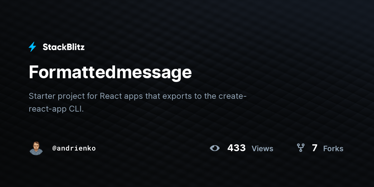 Formattedmessage - StackBlitz
