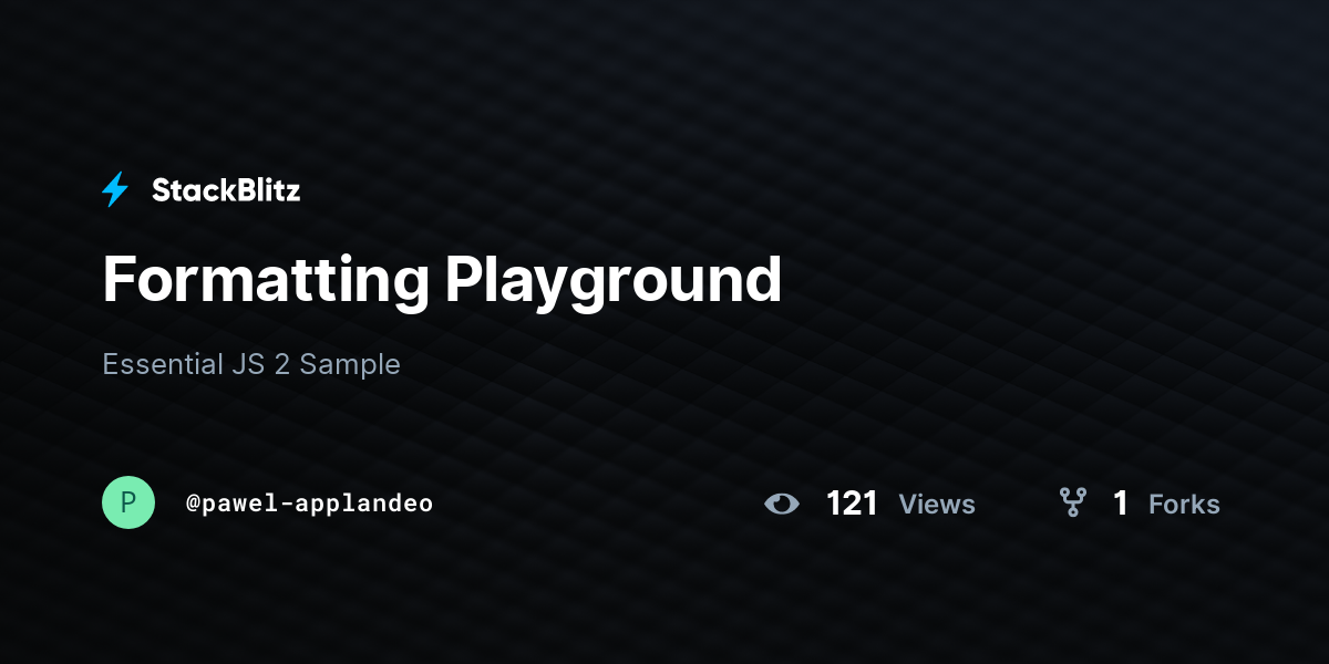 Formatting Playground - StackBlitz