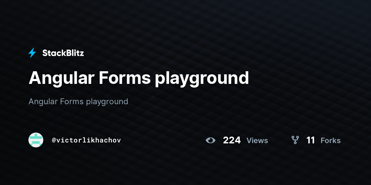 Angular Forms playground - StackBlitz