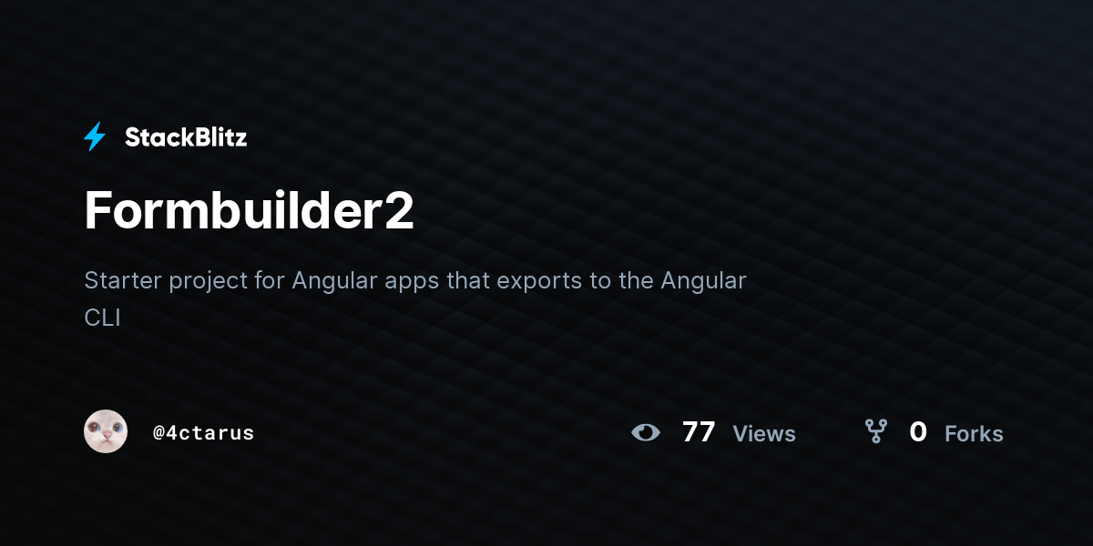 Formbuilder2 - StackBlitz