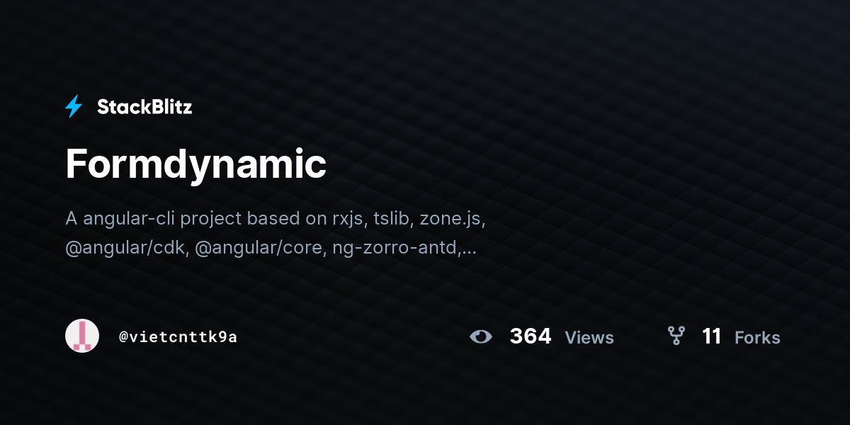Formdynamic - StackBlitz
