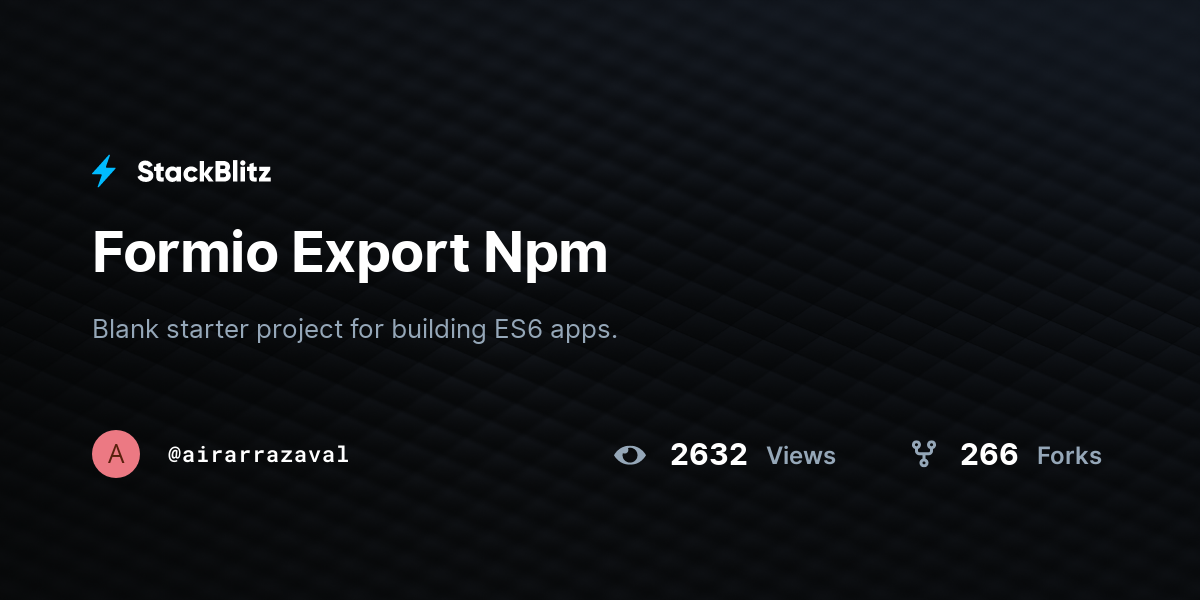 Formio Export Npm - StackBlitz