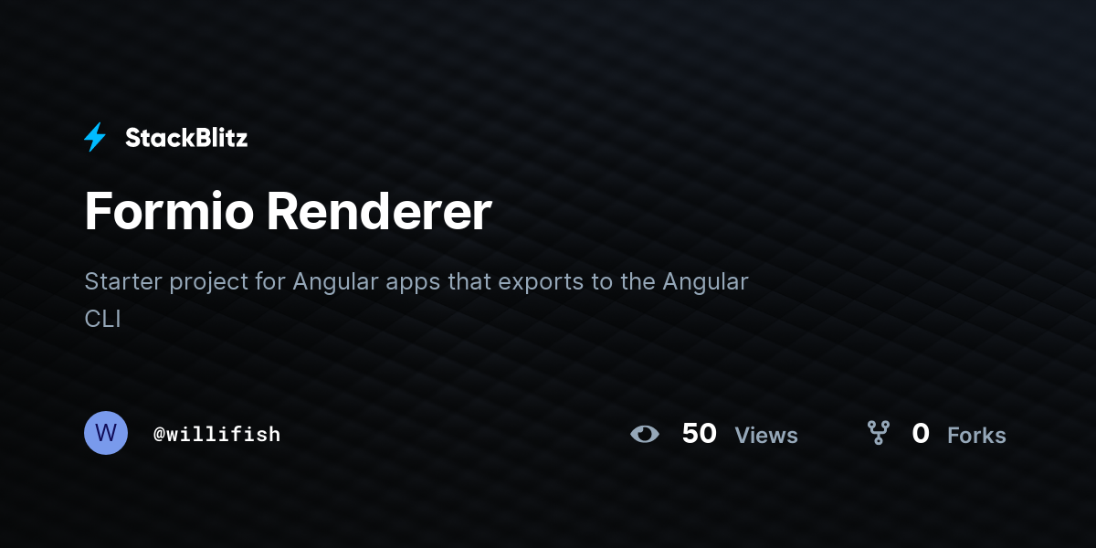 Formio Renderer - StackBlitz