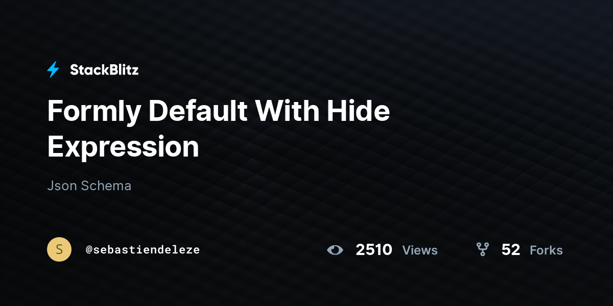 Formly Default With Hide Expression - StackBlitz