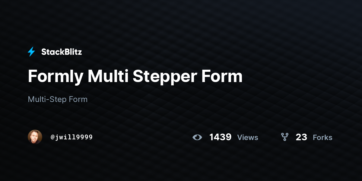 Formly Multi Stepper Form - StackBlitz