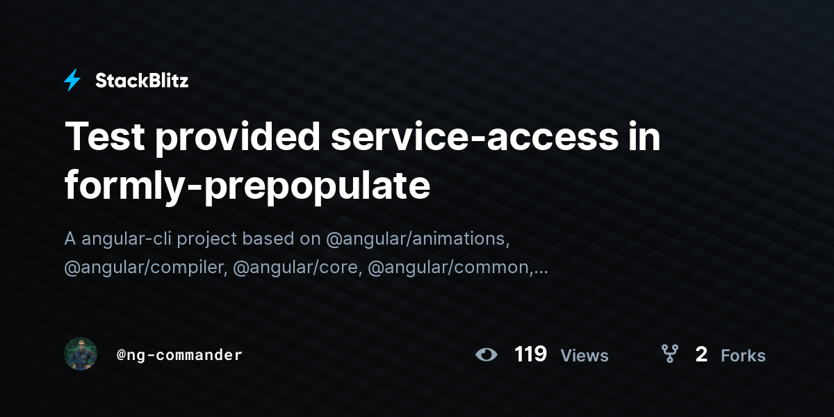 Test provided service-access in formly-prepopulate - StackBlitz