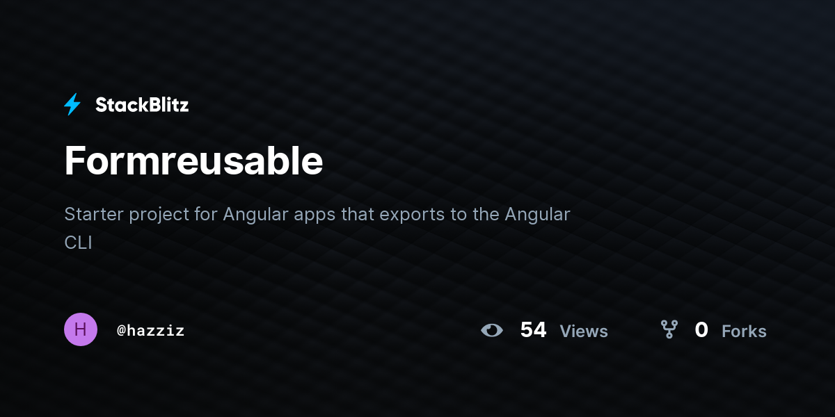 Formreusable Stackblitz