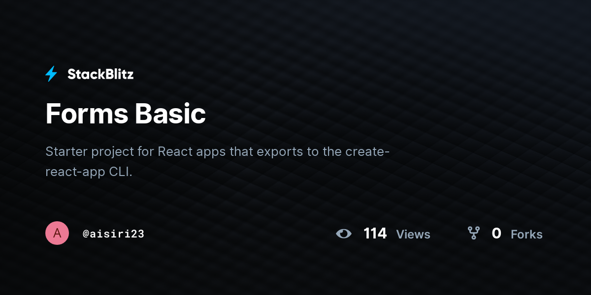 Forms Basic - StackBlitz