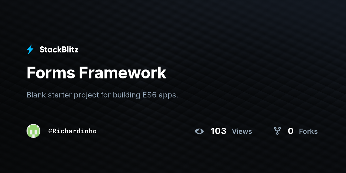 Forms Framework - StackBlitz