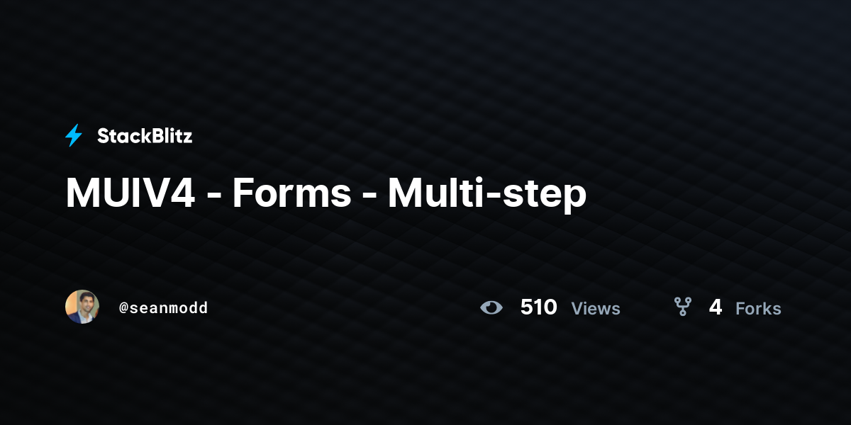 MUIV4 - Forms - Multi-step - StackBlitz