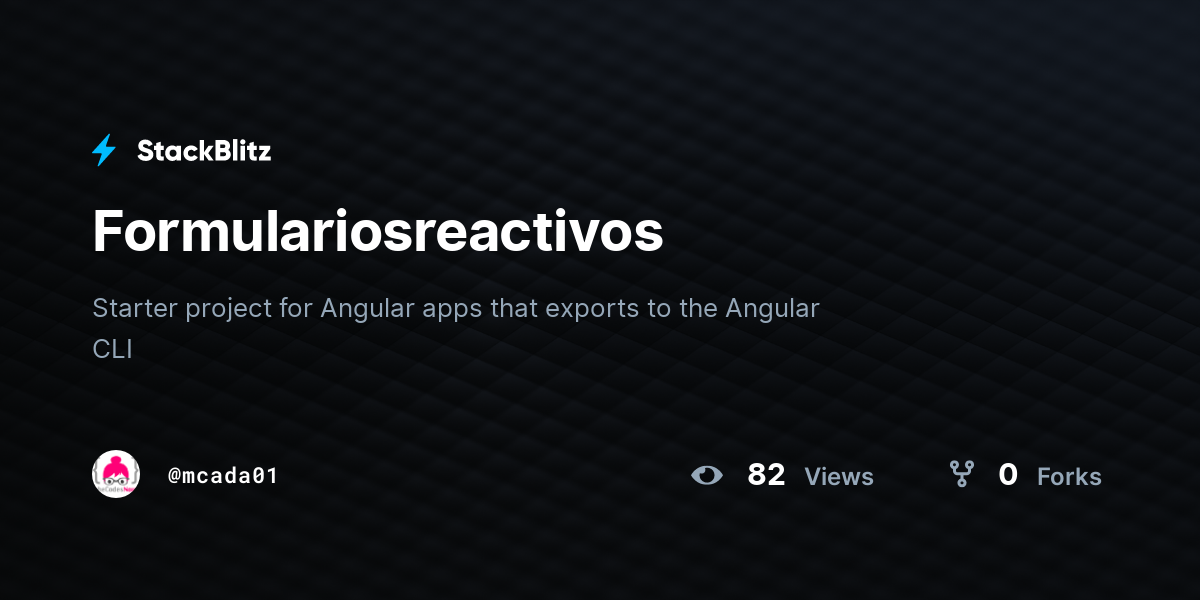 Formulariosreactivos - StackBlitz