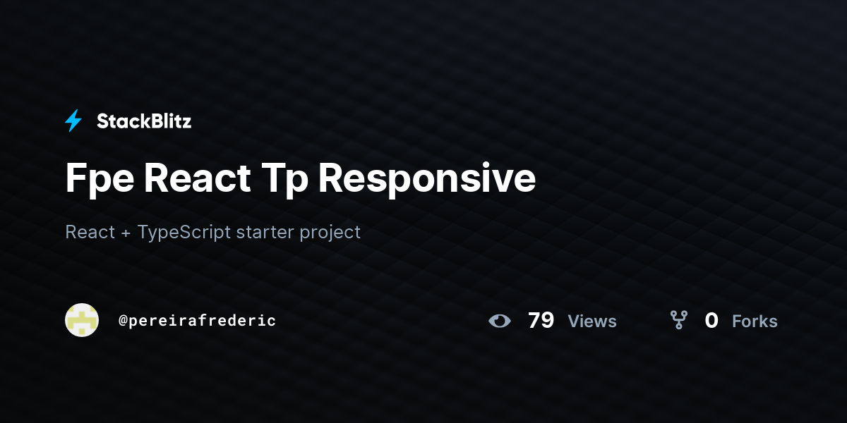 Fpe React Tp Responsive - StackBlitz