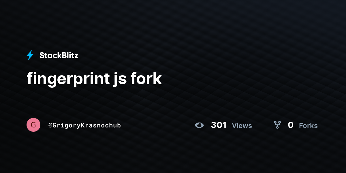 fingerprint js fork StackBlitz