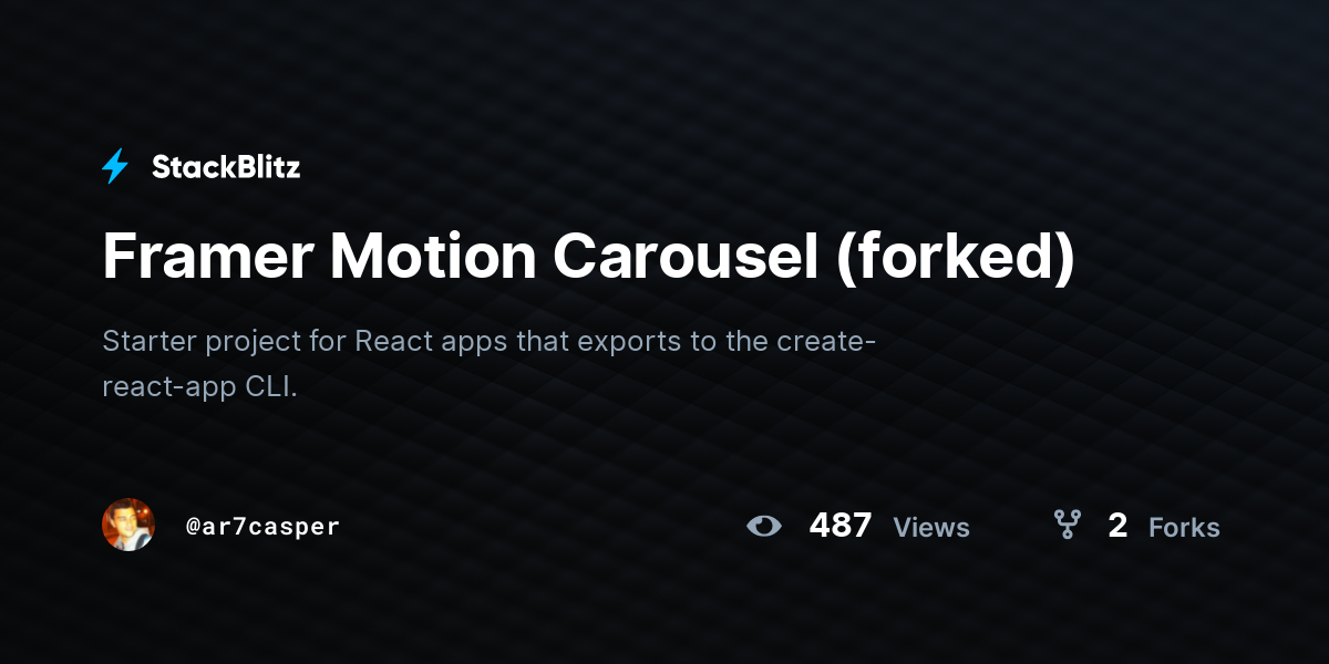 Framer Motion Carousel (forked) - StackBlitz