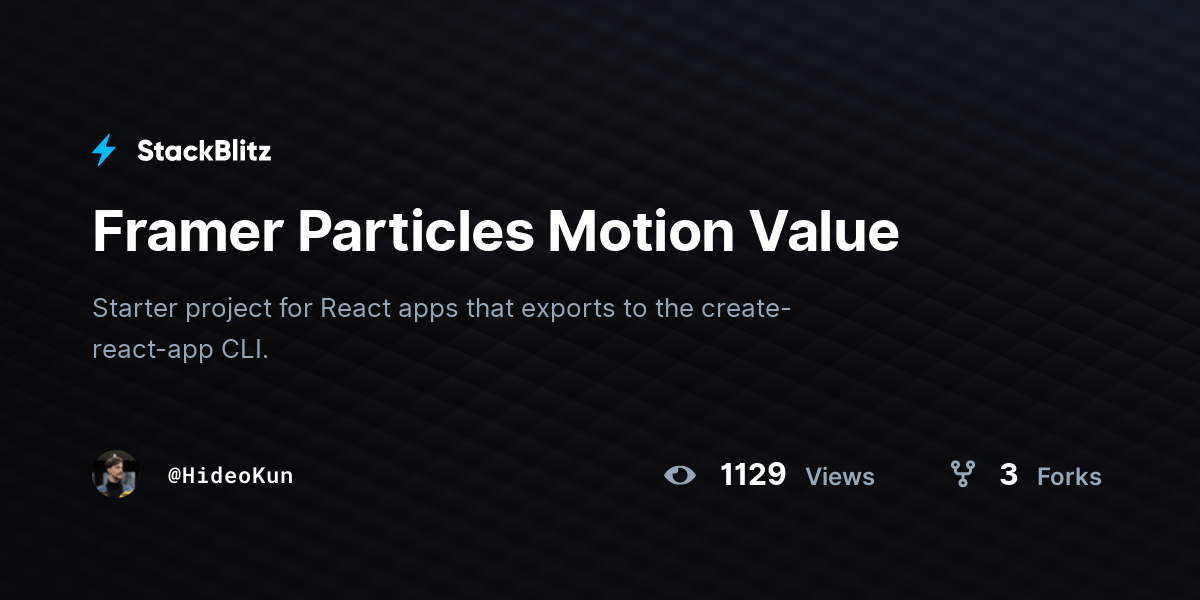 Framer Particles Motion Value - StackBlitz