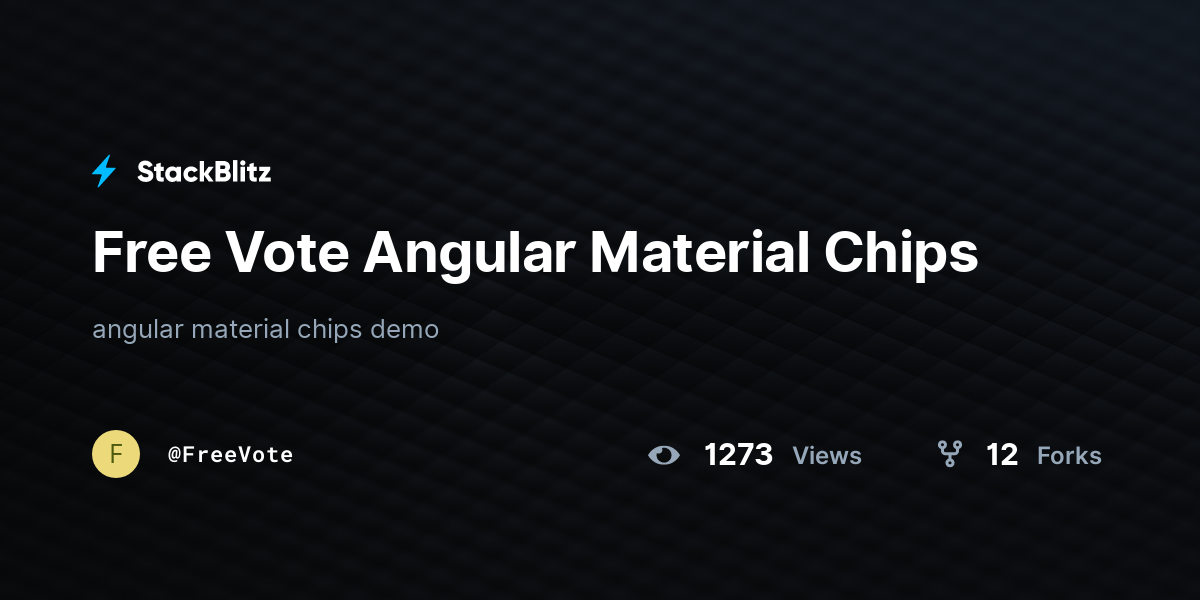 Free Vote Angular Material Chips - StackBlitz